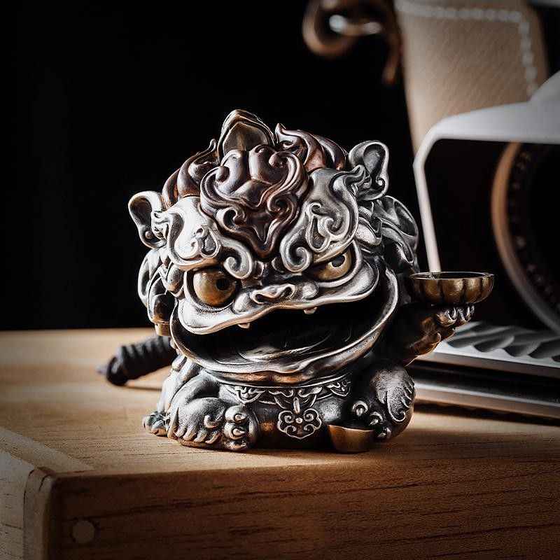 Antique Bronze/Silver Pixiu Statue - Feng Shui Wealth Guardian for Office/Home/Car | Energy-Balancing Alloy Art with Longevity Lock