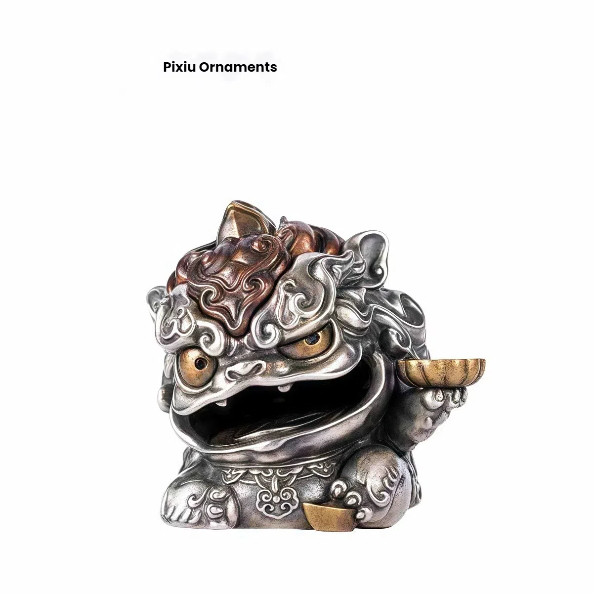 Antique Bronze/Silver Pixiu Statue - Feng Shui Wealth Guardian for Office/Home/Car | Energy-Balancing Alloy Art with Longevity Lock