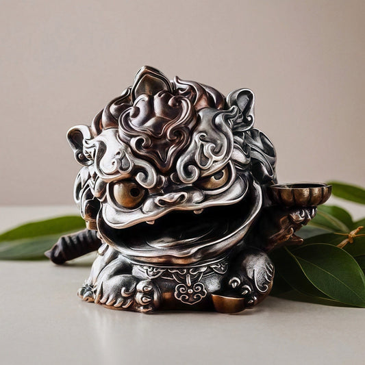 Antique Bronze/Silver Pixiu Statue - Feng Shui Wealth Guardian for Office/Home/Car | Energy-Balancing Alloy Art with Longevity Lock